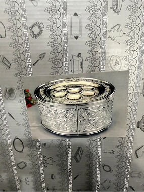 Legacy Round Silver Plated Three Tiered Seder Plate